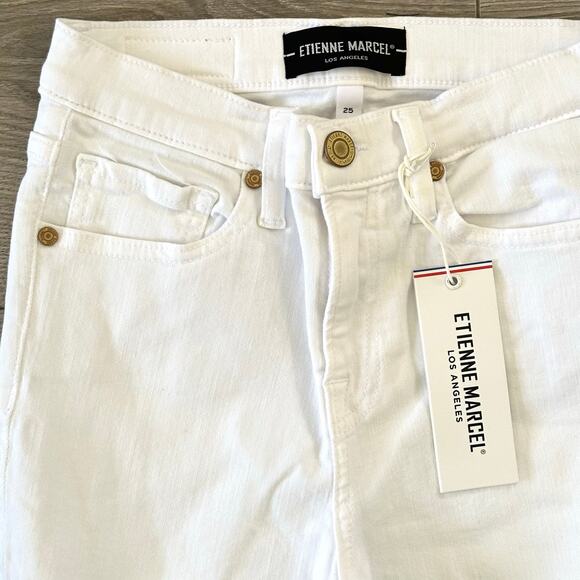 Etienne Marcel White High Rise Red Ankle Zipper Skinny Jeans Size 25 NWT $245 - Picture 8 of 13